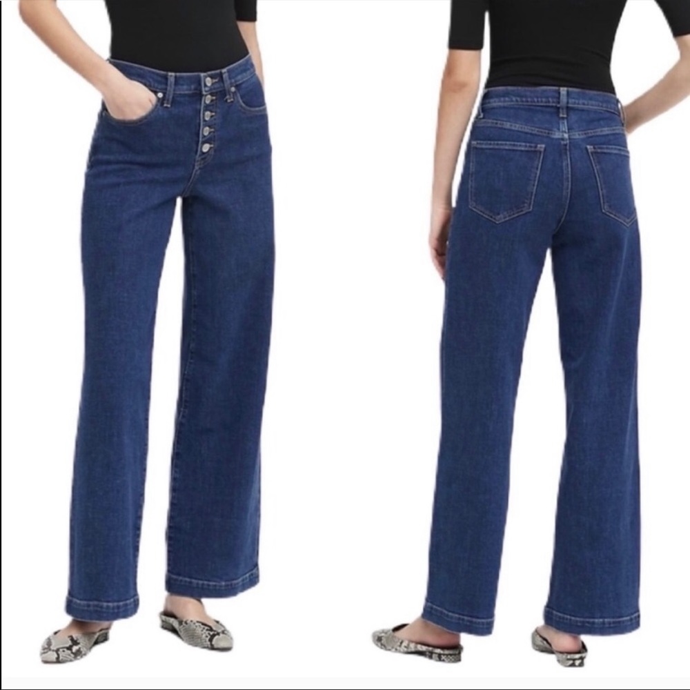 NWT BANANA REPUBLIC High Rise Wide Leg Button Fly